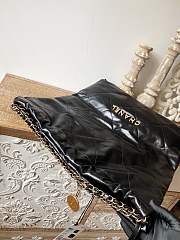 CHANEL 22 BAG Calfskin Black Large 48cm - 5