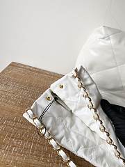 CHANEL 22 BAG Calfskin Blue White 48cm - 6