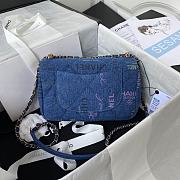 CHANEL Denim Quilted Mini Rectangular Flap Multicolor - 2