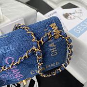 CHANEL Denim Quilted Mini Rectangular Flap Multicolor - 5