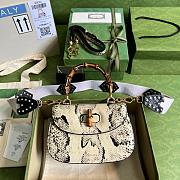 GG Small top handle bag with Bamboo Snakeskin 21cm - 1