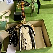 GG Small top handle bag with Bamboo Snakeskin 21cm - 6
