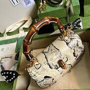 GG Small top handle bag with Bamboo Snakeskin 21cm - 4