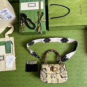 GG Small top handle bag with Bamboo Snakeskin 21cm - 3