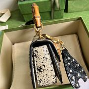 GG mini Top handle bag with Bamboo Snakeskin 17cm - 6
