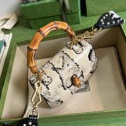 GG mini Top handle bag with Bamboo Snakeskin 17cm - 5