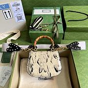 GG mini Top handle bag with Bamboo Snakeskin 17cm - 4