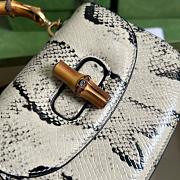 GG mini Top handle bag with Bamboo Snakeskin 17cm - 3