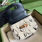 GG mini Top handle bag with Bamboo Snakeskin 17cm - 2