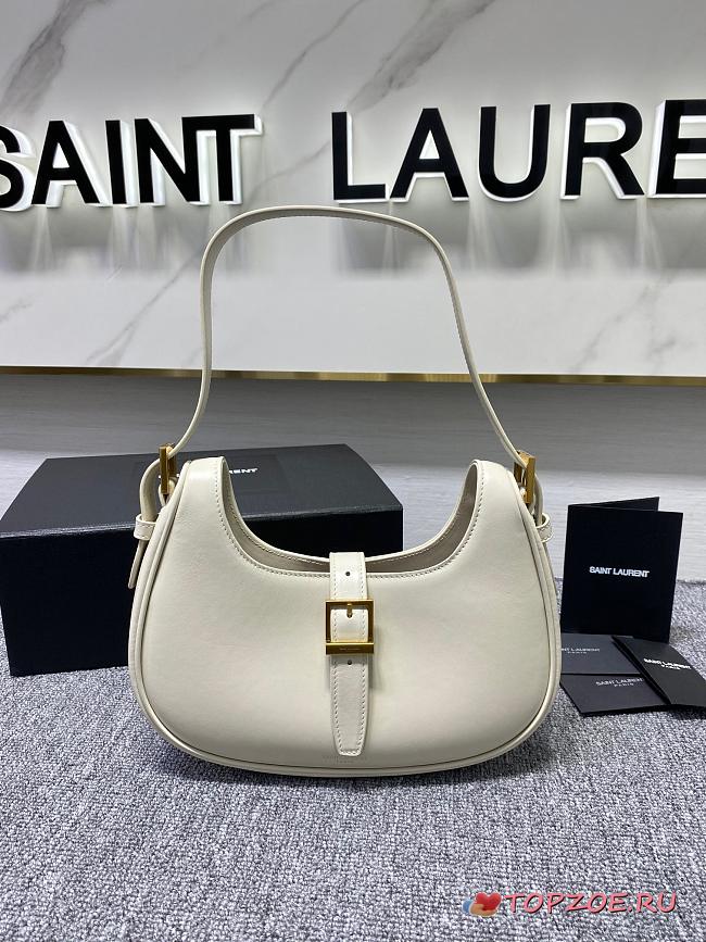 YSL LE FERMOIR Hobo shouder bag Calfskin White 24cm - 1