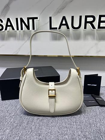 YSL LE FERMOIR Hobo shouder bag Calfskin White 24cm