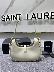 YSL LE FERMOIR Hobo shouder bag Calfskin White 24cm - 3