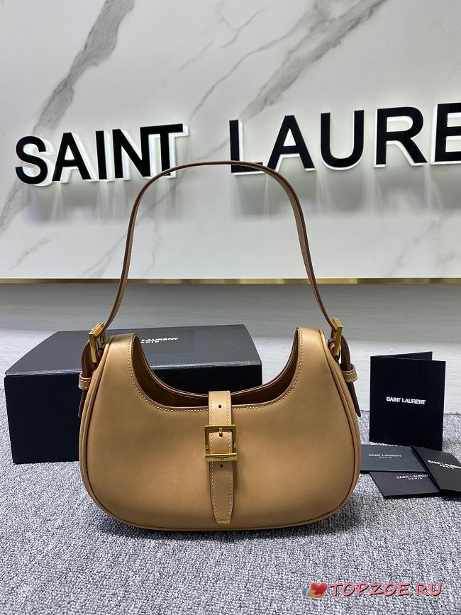 YSL LE FERMOIR Hobo shouder bag Calfskin Brown 24cm - 1
