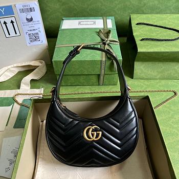 GG Marmont Halfmoon shaped mini bag Black 21cm