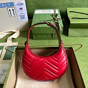 GG Marmont Halfmoon shaped mini bag Red 21cm - 2