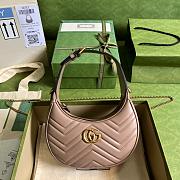 GG Marmont Halfmoon shaped mini bag Coffee 21cm - 1