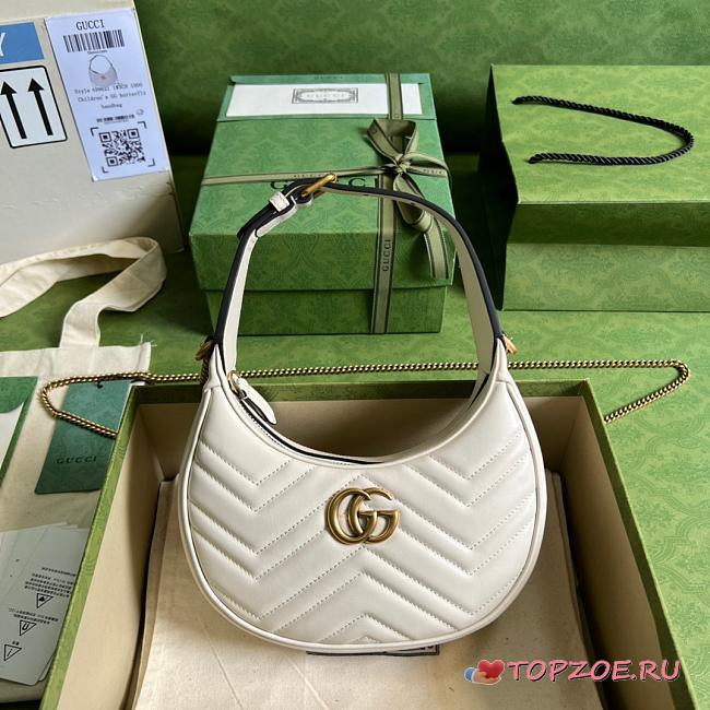 GG Marmont Halfmoon shaped mini bag White 21cm - 1