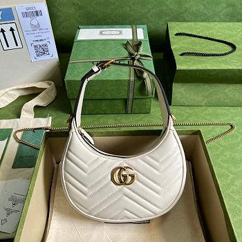 GG Marmont Halfmoon shaped mini bag White 21cm