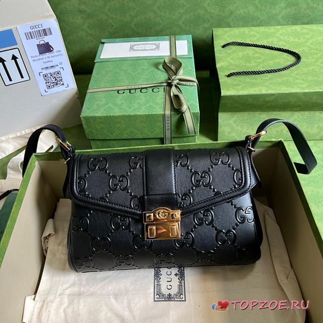 GUCCI GG Medium Shoulder Bag Black 27cm - 1