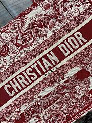 DIOR Book Tote Medium Burgundy striped ghee print embroidery 36cm - 6
