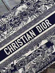 DIOR Book Tote Medium Blue striped ghee print embroidery 36cm - 6