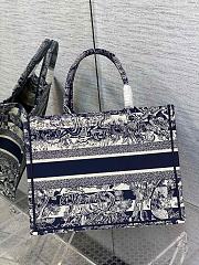 DIOR Book Tote Medium Blue striped ghee print embroidery 36cm - 5