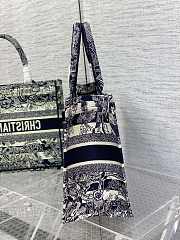 DIOR Book Tote Medium Blue striped ghee print embroidery 36cm - 2