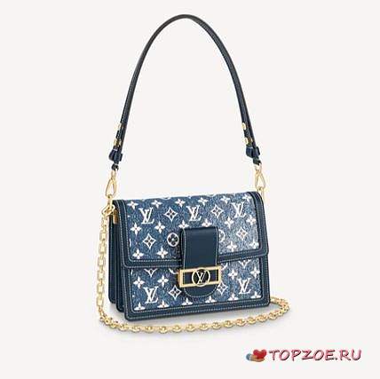 LV Dauphine Denim M59631 Navy Blue MM 25CM - 1