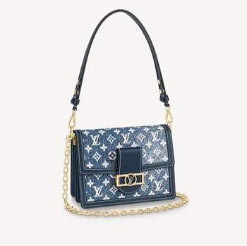LV Dauphine Denim M59631 Navy Blue MM 25CM