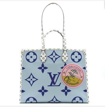 LV MONOGRAM GIANT ONTHEGO TOTE BAG BLUE 41CM