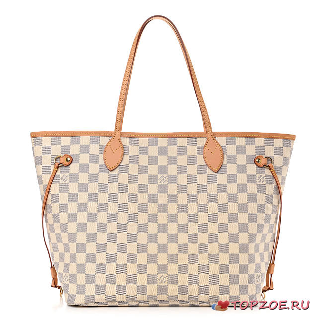 LV NEVERFULL DAMIER AZUR NEO MM BEIGE - 1