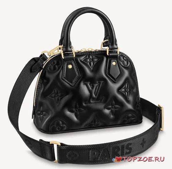 LV Alma BB Quilted Monogram Calfskin Bubblegram Gold Hardware 24.5CM - 1