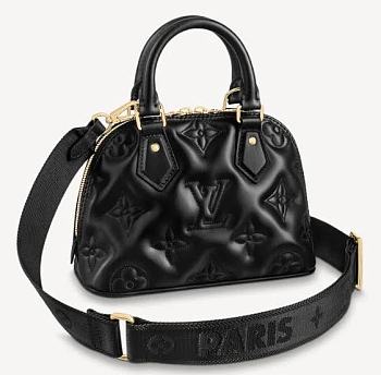 LV Alma BB Quilted Monogram Calfskin Bubblegram Gold Hardware 24.5CM
