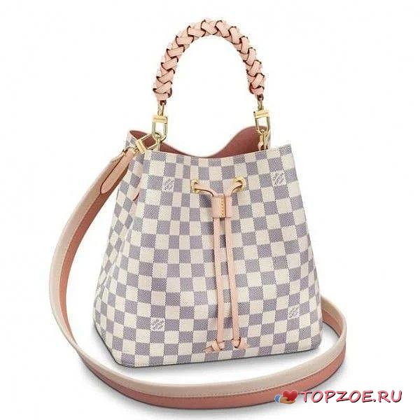 LV NÉONOÉ MM WITH BRAIDED HANDLE DAMIER AZUR N40344 - 1