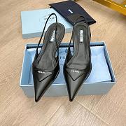 PRADA Brushed Leather Slingback Pumps - 1