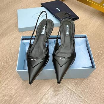 PRADA Brushed Leather Slingback Pumps