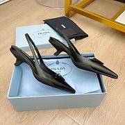 PRADA Brushed Leather Slingback Pumps - 4