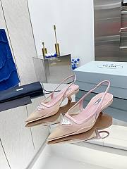 PRADA Triangle Logo Pointed Toe Slingback Pump - 6