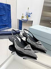 PRADA Satin Sling-back Pumps with Crystals - 1