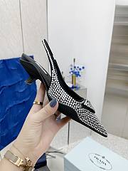 PRADA Satin Sling-back Pumps with Crystals - 5