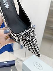 PRADA Satin Sling-back Pumps with Crystals - 2