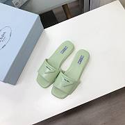PRADA Calfskin Logo Flat Slide Sandals - 5