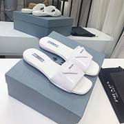 PRADA Calfskin Logo Flat Slide Sandals - 4