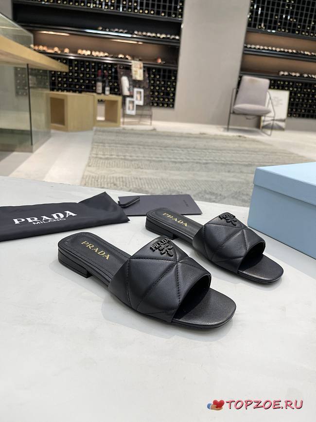PRADA New Quilted Nappa Leather Slipper - 1