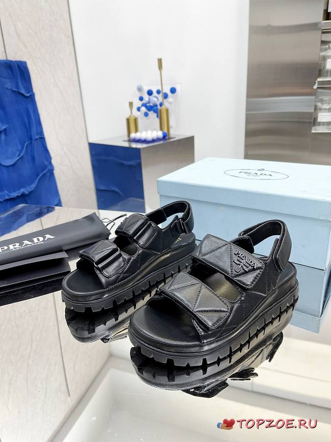 PRADA Padded Nappa Leather Sandals - 1