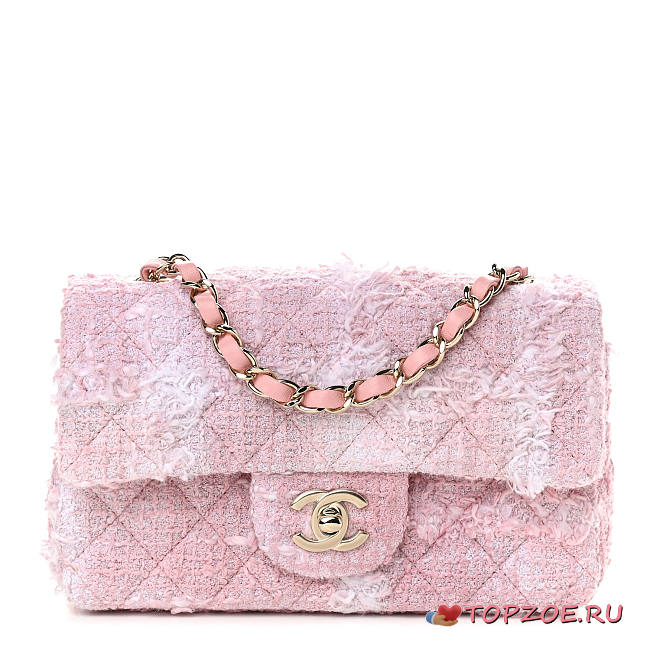 CHANEL Tweed Quilted Mini Rectangular Flap  - 1