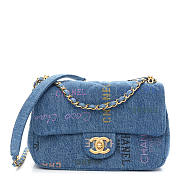 CHANEL Denim Quilted Mini Rectangular Flap Multicolor - 1