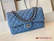 CHANEL CF LAMPSKIN MEDIUM SILVER METAL - 2