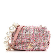 CHANEL Tweed Mini Pearl Handle Flap  - 1