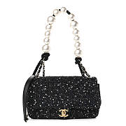 CHANEL Tweed Medium Pearl Handle Flap  - 1